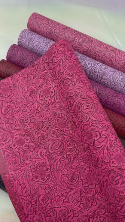 Tooled Blooms Embossed Faux Leather