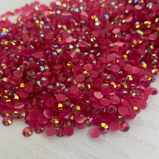 Dark Rose AB | Premium Jelly Resin Rhinestones | Non Hotfix | 3mm, 4mm or 5mm | Flatback