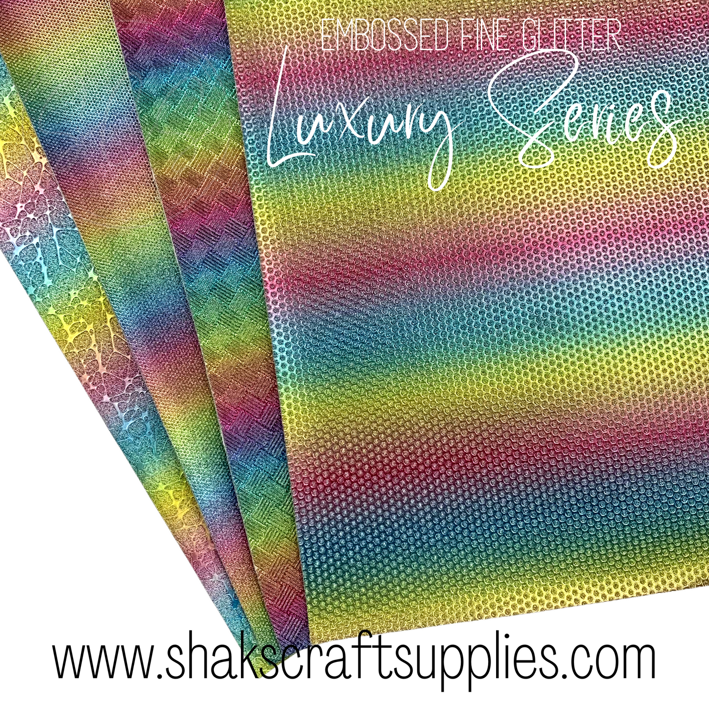 Ombre Embossed Glitter Textured Faux Leather Sheet with Premium Felt Backing