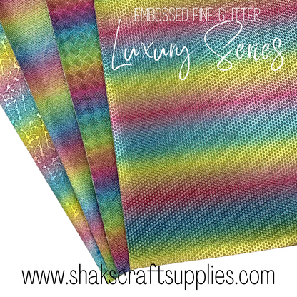 Ombre Embossed Glitter Textured Faux Leather Sheet with Premium Felt Backing