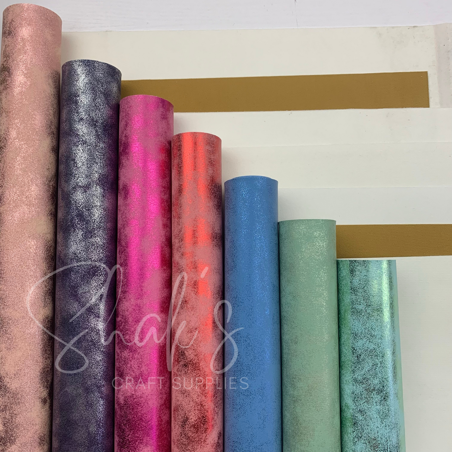 Distressed Shimmer Faux Leather Fabric
