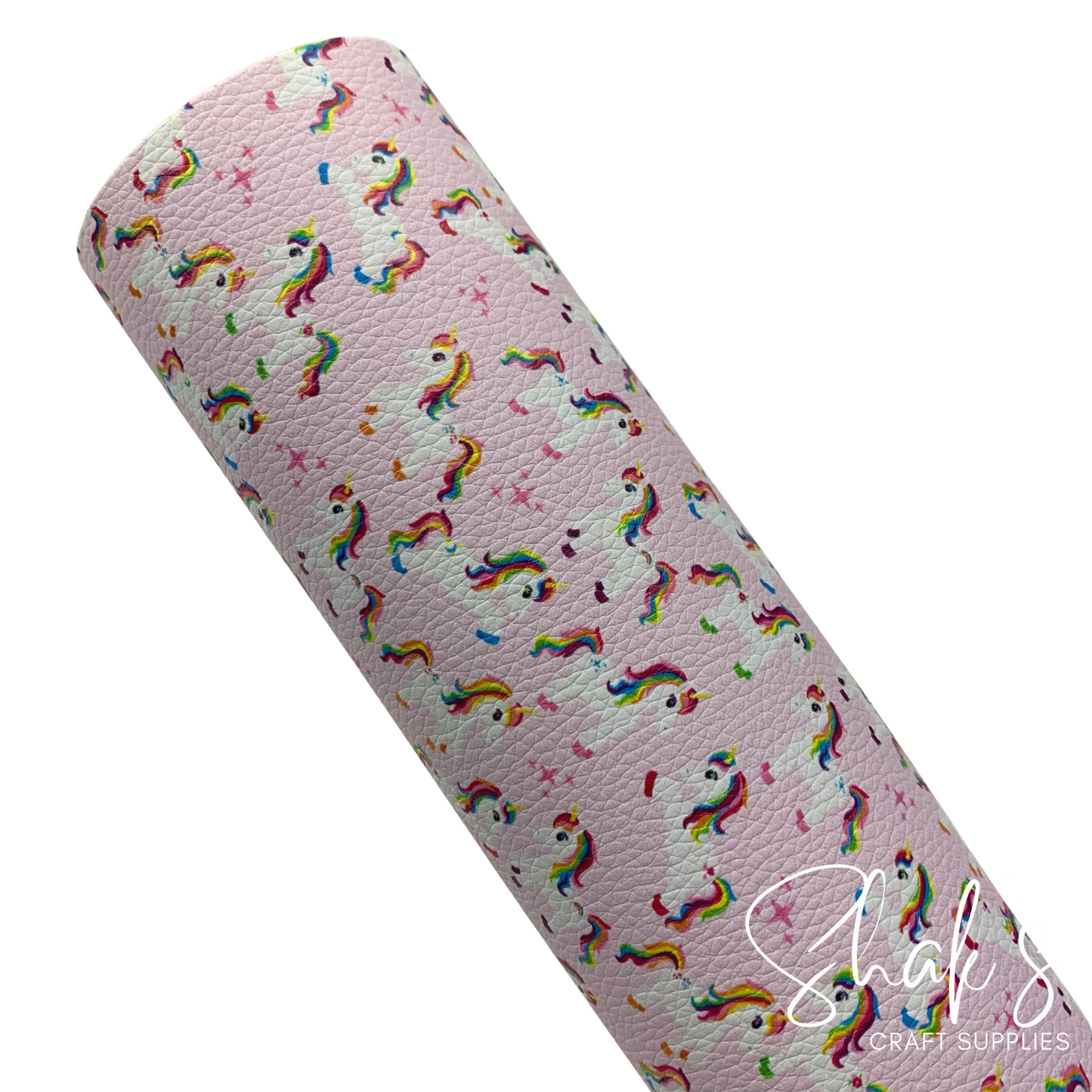 Unicorn Rainbow Print Pebble Vegan Leather