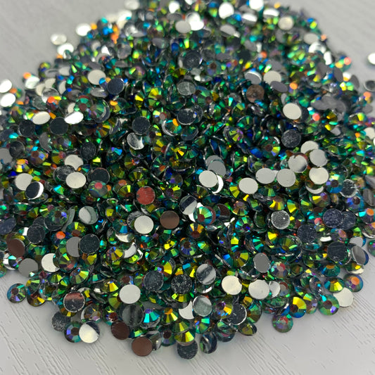 Black Diamond AB | Premium Silver Bottom Resin Rhinestones | Non Hotfix | 3mm, 4mm or 5mm | Flatback