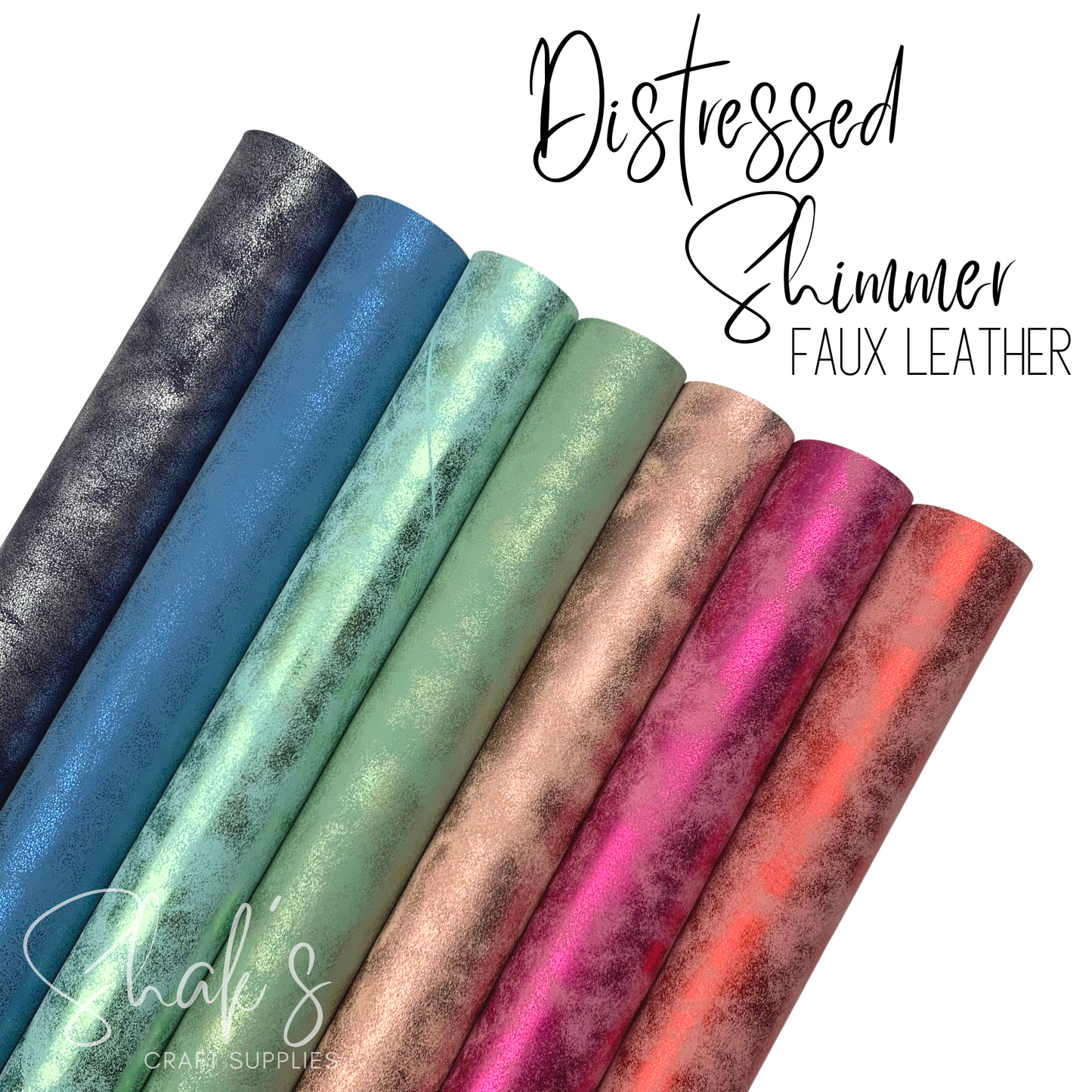 Distressed Shimmer Faux Leather Fabric
