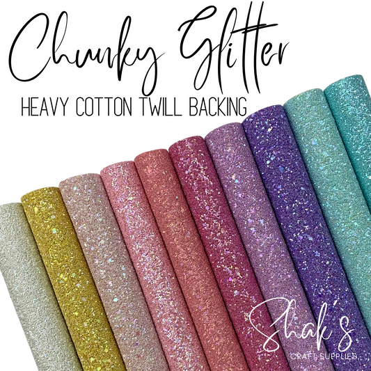 Mixed Sequin Chunky Glitter Sheet with Heavy Cotton Twill Backing