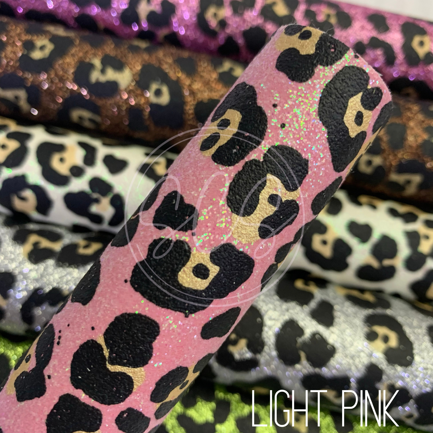 Jaguar Print Fine Glitter Canvas Faux Leather Fabric Sheets