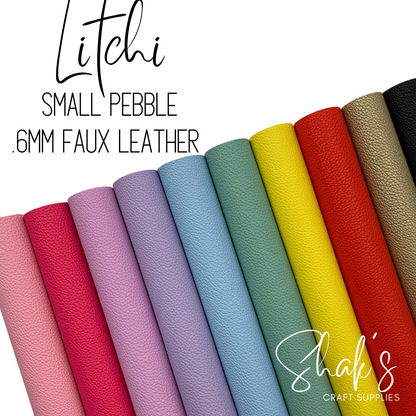 Small Pebble Litchi .6mm Faux Leather Sheets