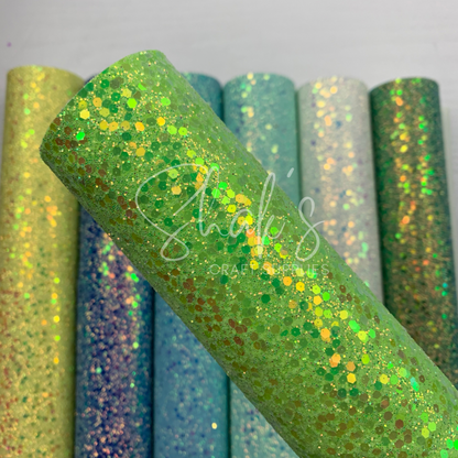 Iridescent Sequin Chunky Glitter Faux Leather