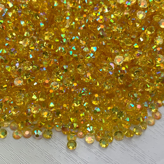Clear Topaz AB | Premium Jelly Resin Rhinestones | Non Hotfix | 3mm, 4mm or 5mm | Flatback