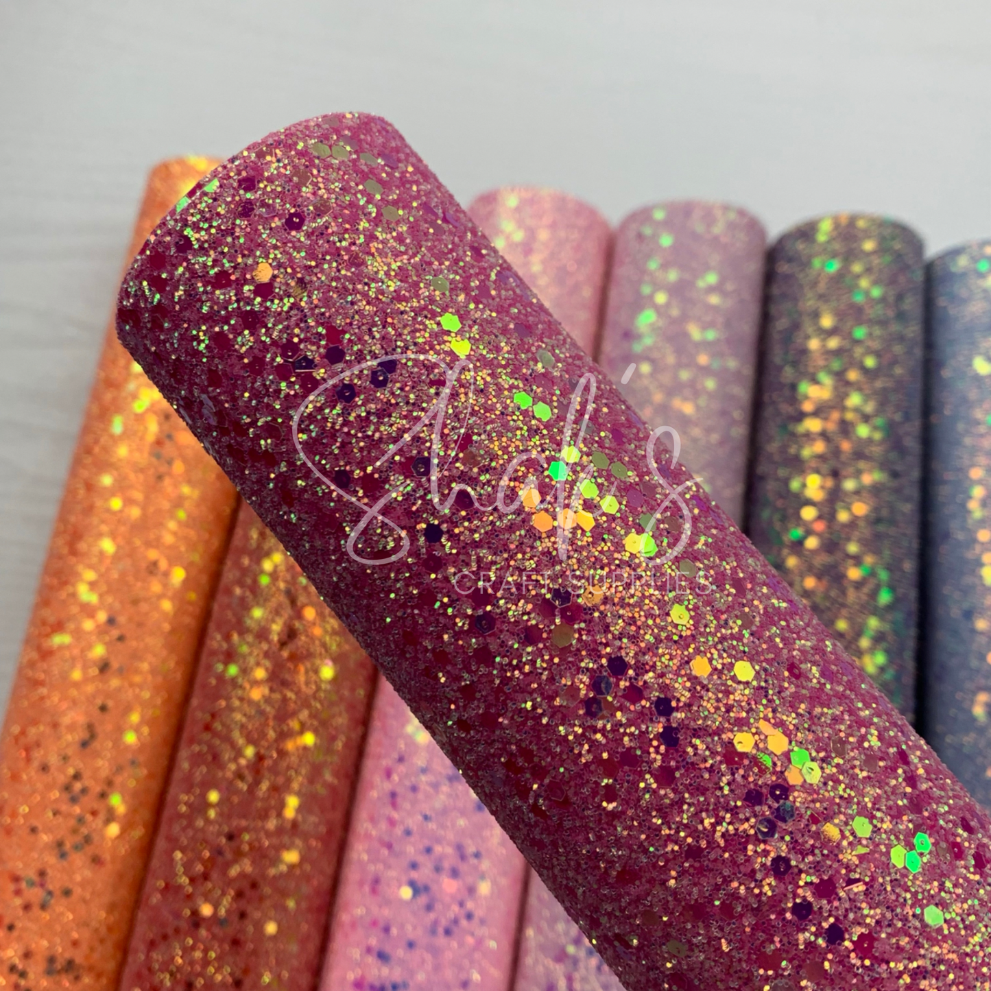 Iridescent Sequin Chunky Glitter Faux Leather