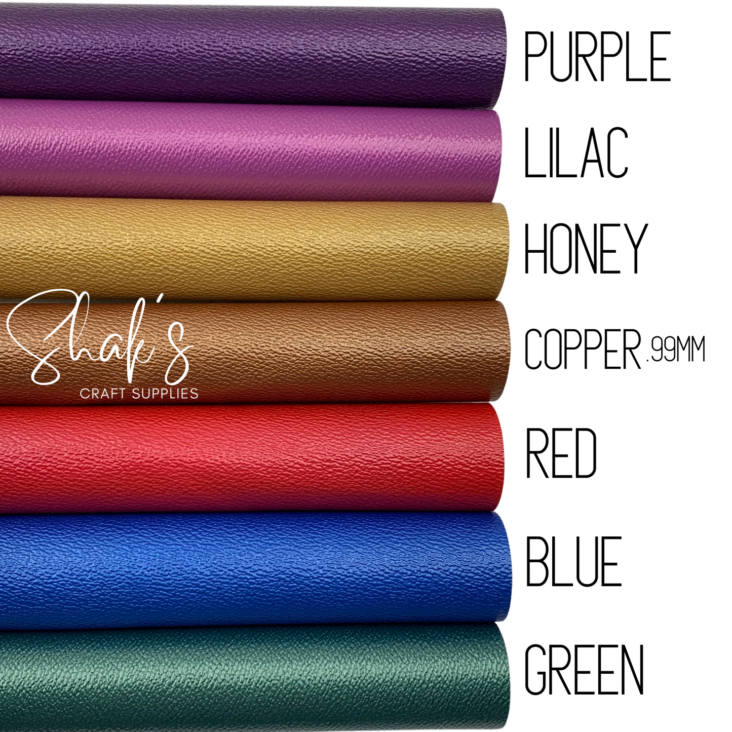 Glossy Textured .8mm Faux Leather Sheets