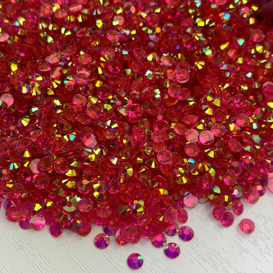 Clear Dark Rose AB | Premium Jelly Resin Rhinestones | Non Hotfix | 3mm, 4mm or 5mm | Flatback