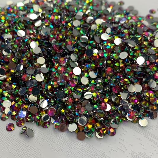 Dark Rose AB | Premium Silver Bottom Resin Rhinestones | Non Hotfix | 3mm, 4mm or 5mm | Flatback