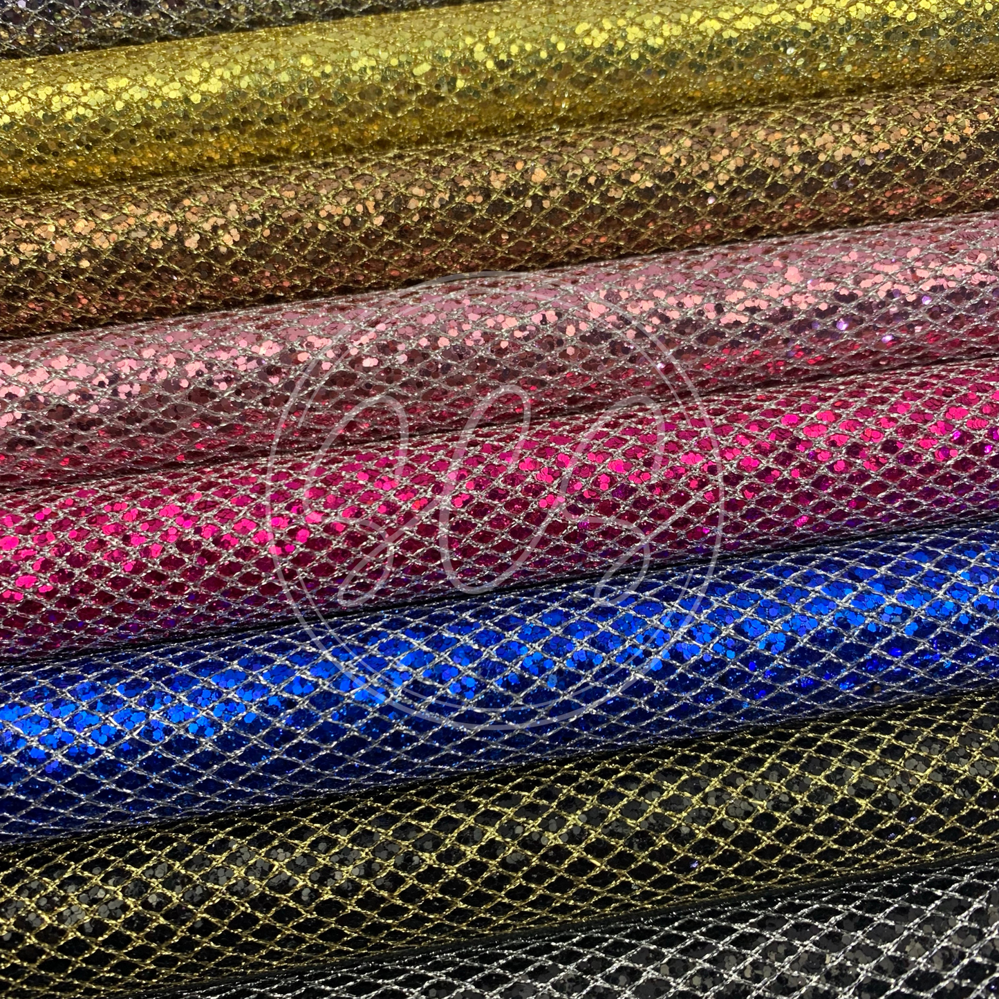 Diamond Laced Lattice Chunky Glitter Canvas Faux Leather Sheets