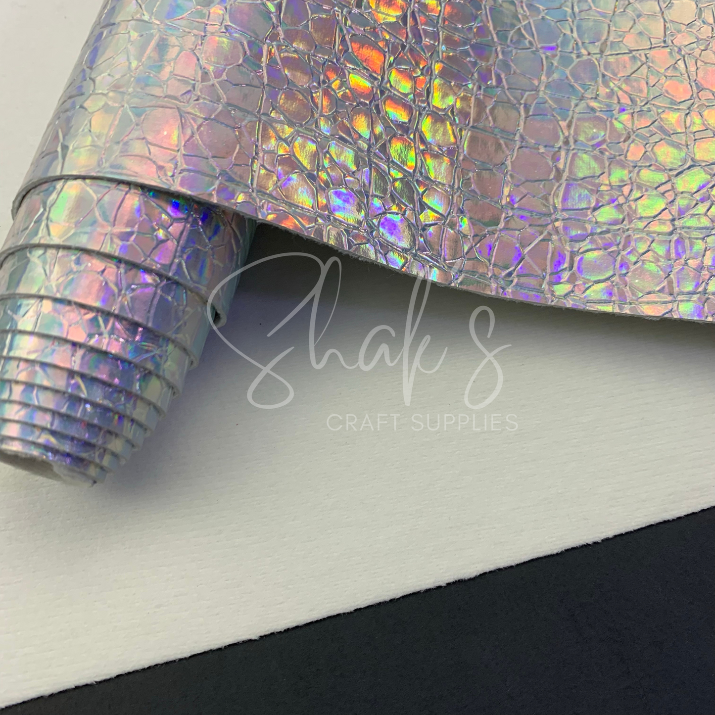 Iridescent Embossed Stones .6mm Vinyl - Faux Leather