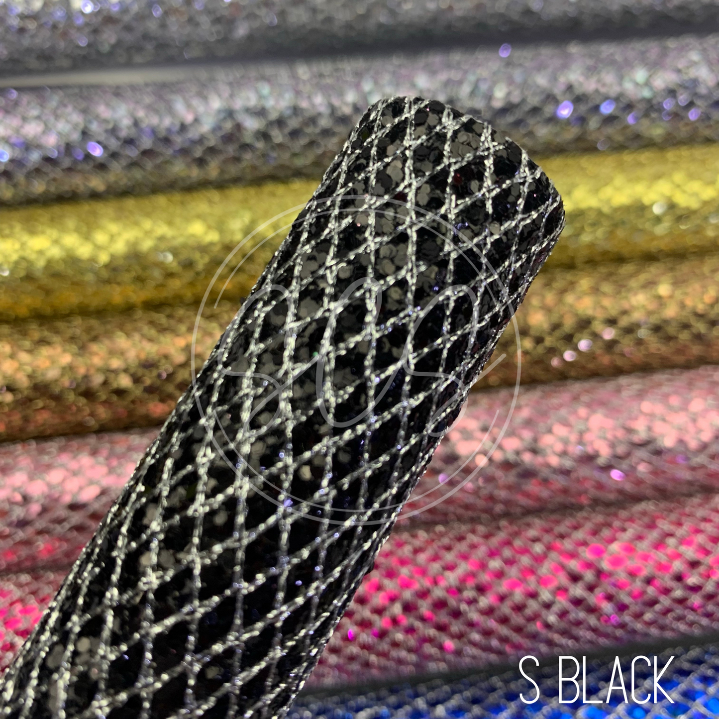 Diamond Laced Lattice Chunky Glitter Canvas Faux Leather Sheets