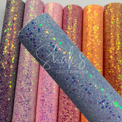 Iridescent Sequin Chunky Glitter Faux Leather
