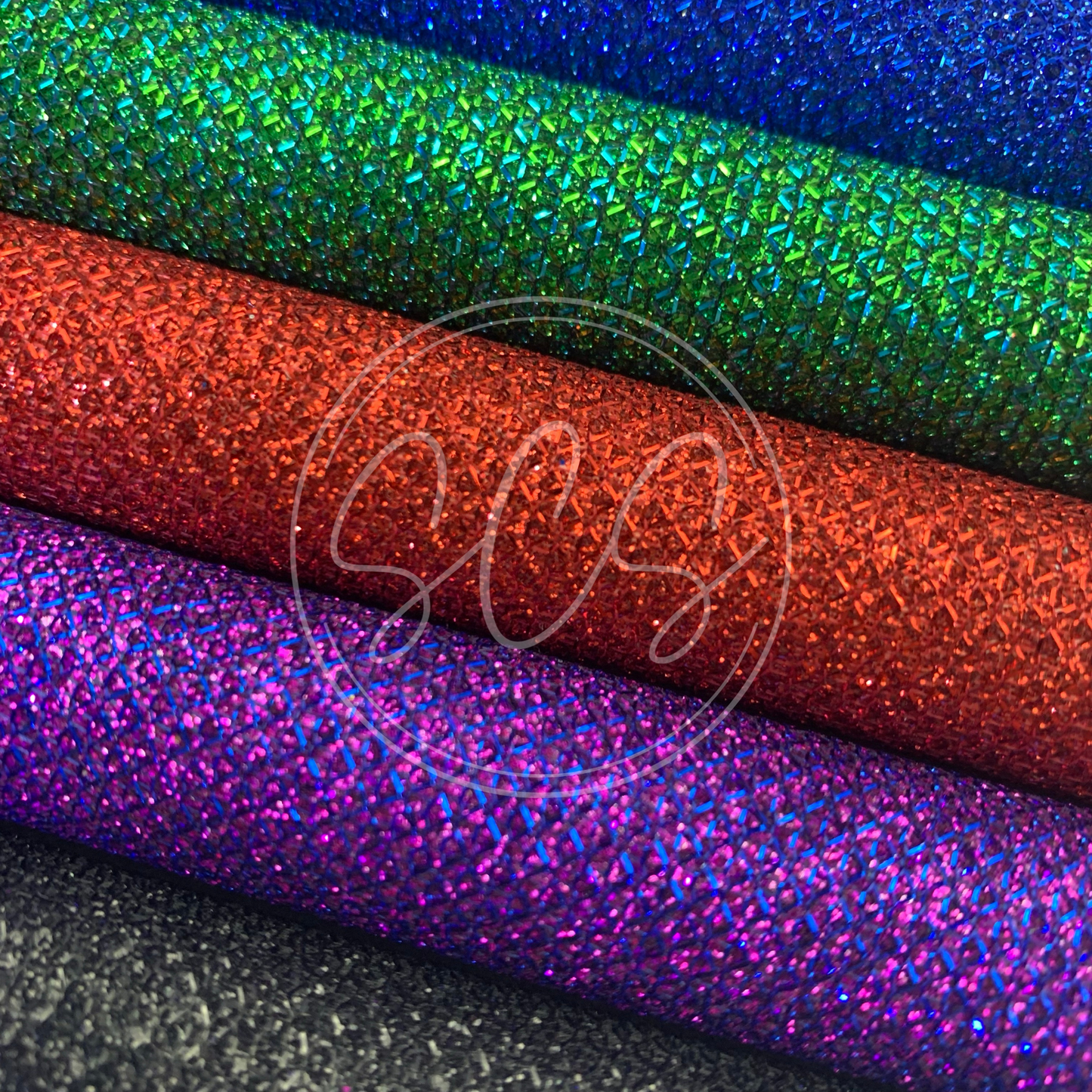 Diamond Laced Lattice Fine Glitter Canvas Faux Leather Fabric Sheets