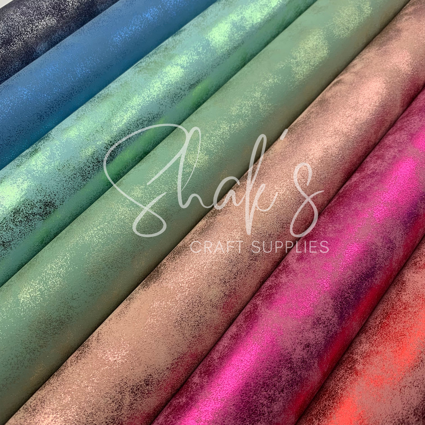 Distressed Shimmer Faux Leather Fabric