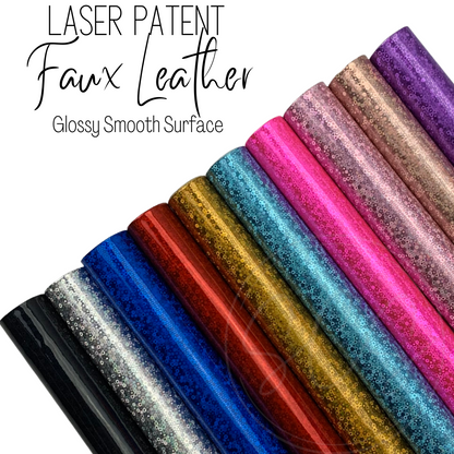 Laser Patent Mirror Glossy Smooth Surface Faux Leather Sheet