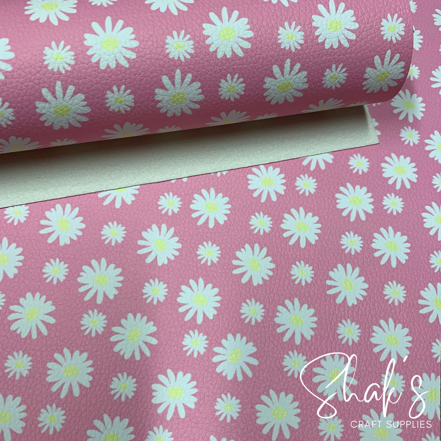 Floral Print Pebble Vegan Leather Sheet