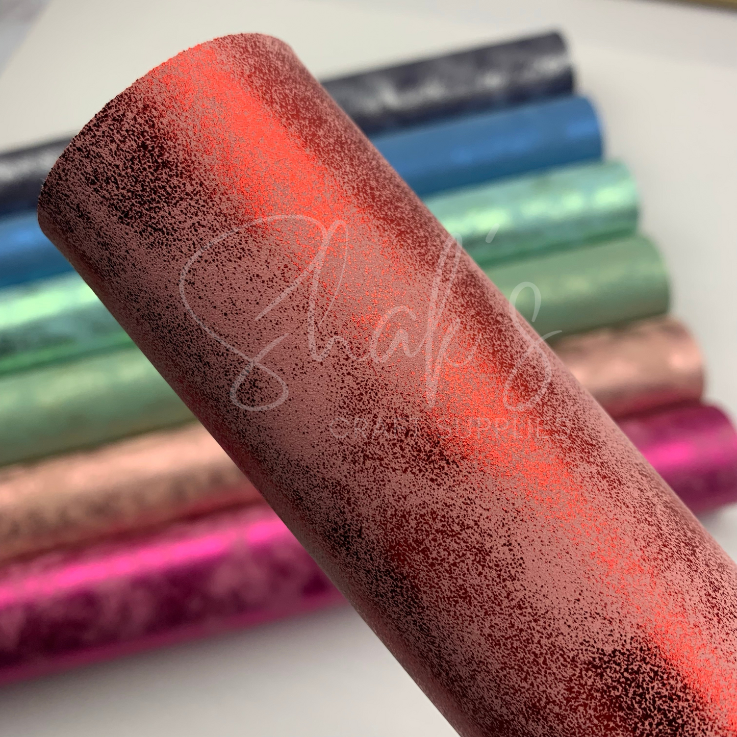 Distressed Shimmer Faux Leather Fabric