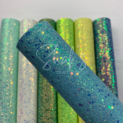 Iridescent Sequin Chunky Glitter Faux Leather