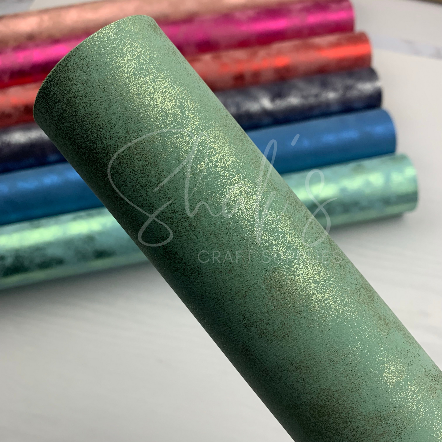 Distressed Shimmer Faux Leather Fabric