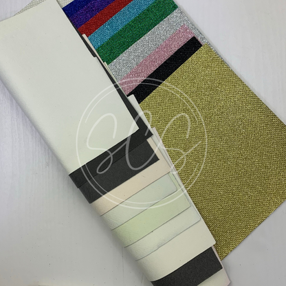 Diamond Laced Lattice Fine Glitter Canvas Faux Leather Fabric Sheets