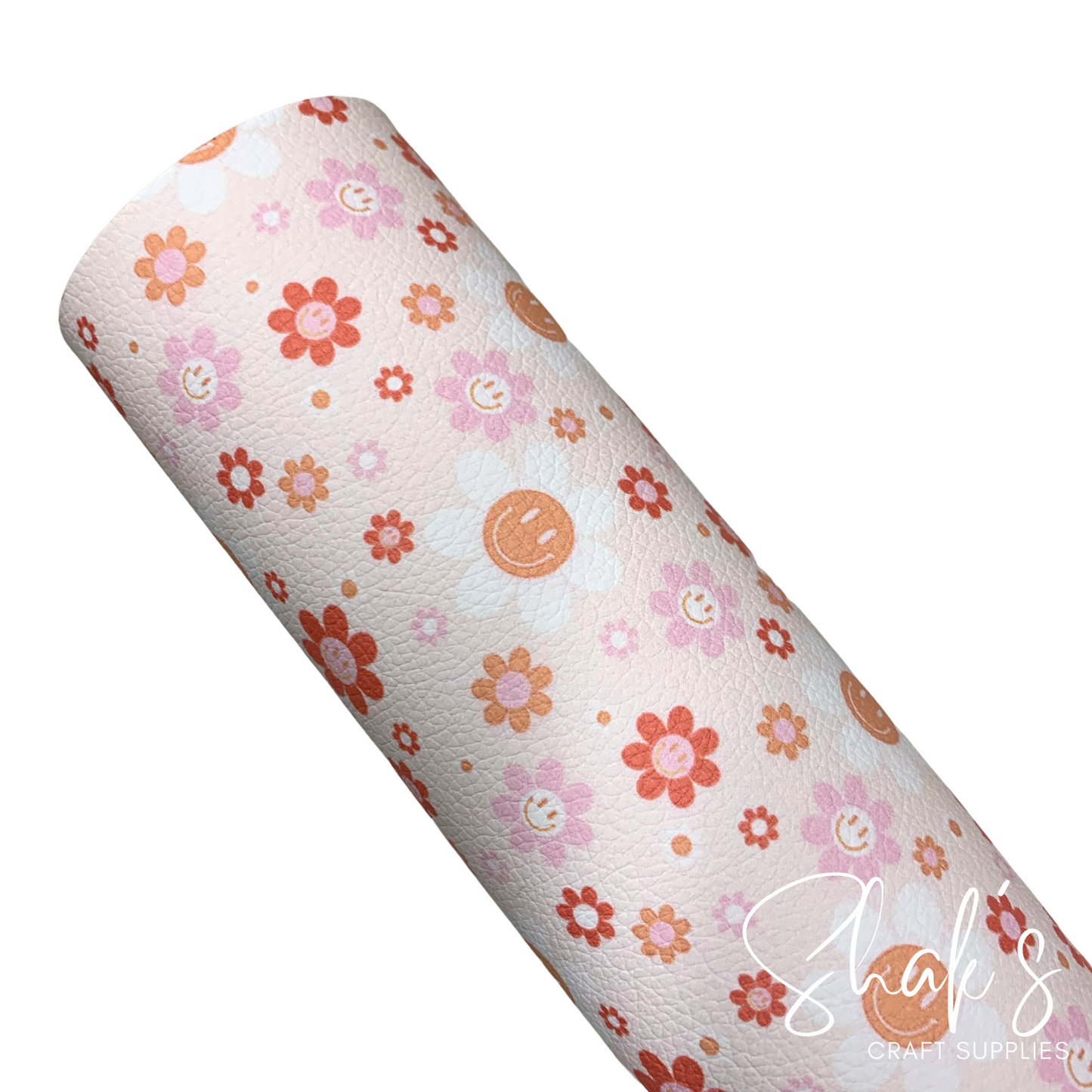 Muted Florals Print Pebble Vegan Leather Sheet