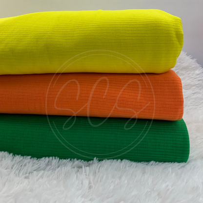 Bright Tones Rib Knit Stretch Fabric Strip, Half and Full Yards