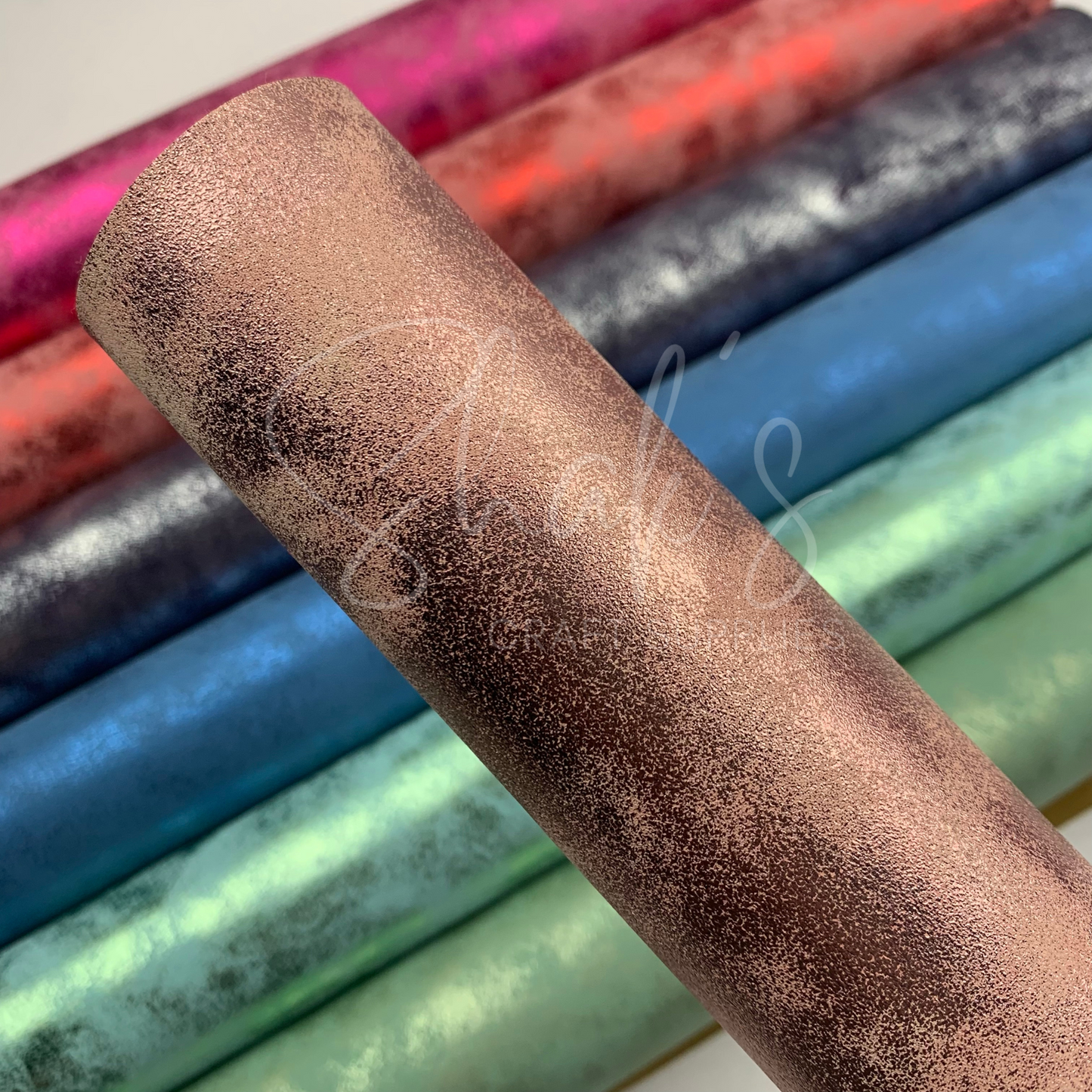 Distressed Shimmer Faux Leather Fabric
