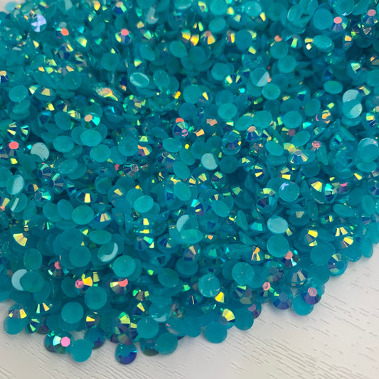 Capri Blue AB | Premium Jelly Resin Rhinestones | Non Hotfix | 3mm, 4mm or 5mm | Flatback