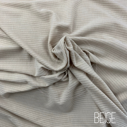 Neutral Tones Rib Knit Stretch Fabric Strip, Half and Full Yards
