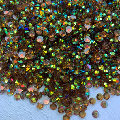 Clear Coffee AB | Premium Jelly Resin Rhinestones | Non Hotfix | 3mm, 4mm or 5mm | Flatback