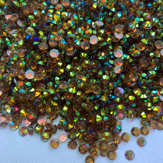 Clear Coffee AB | Premium Jelly Resin Rhinestones | Non Hotfix | 3mm, 4mm or 5mm | Flatback