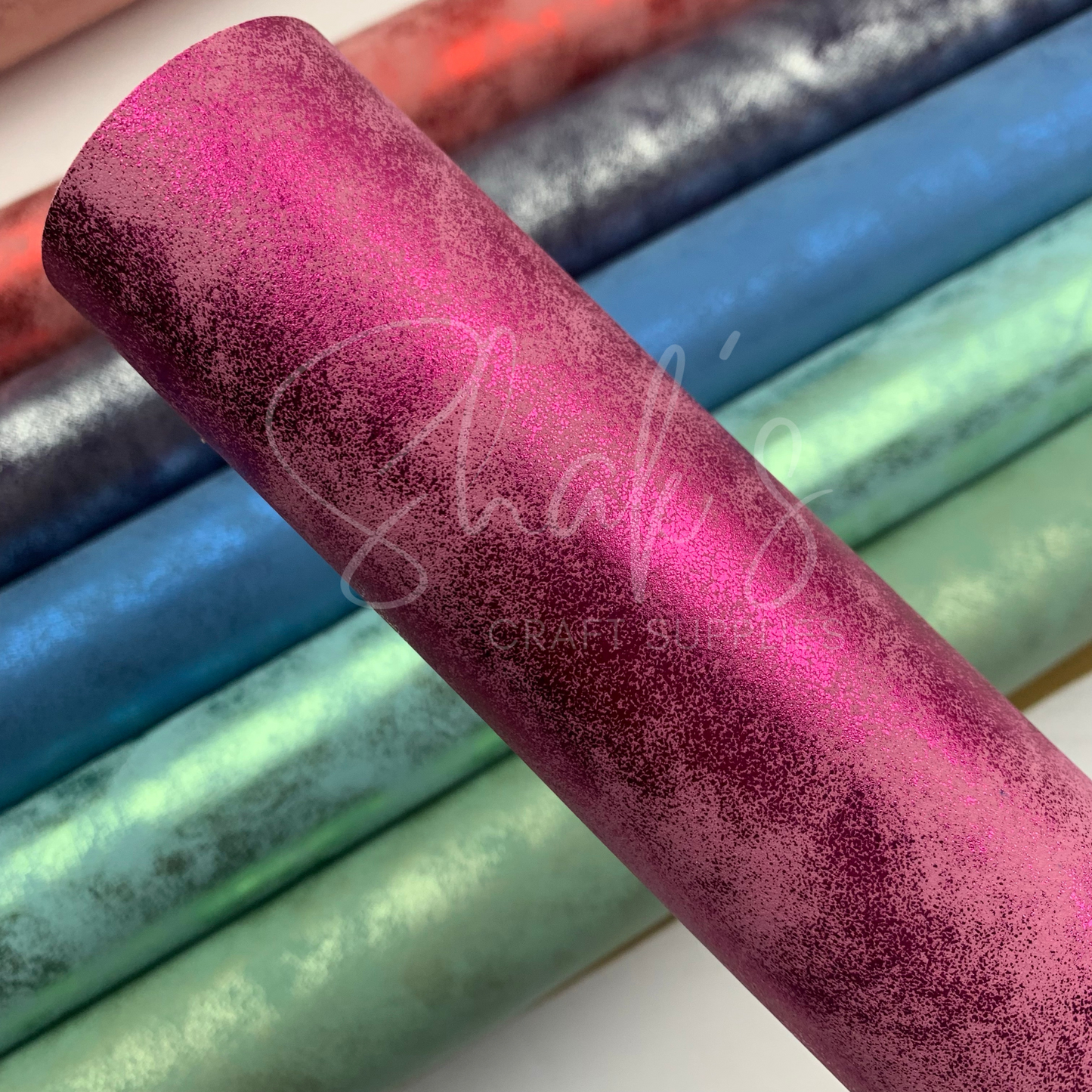 Distressed Shimmer Faux Leather Fabric