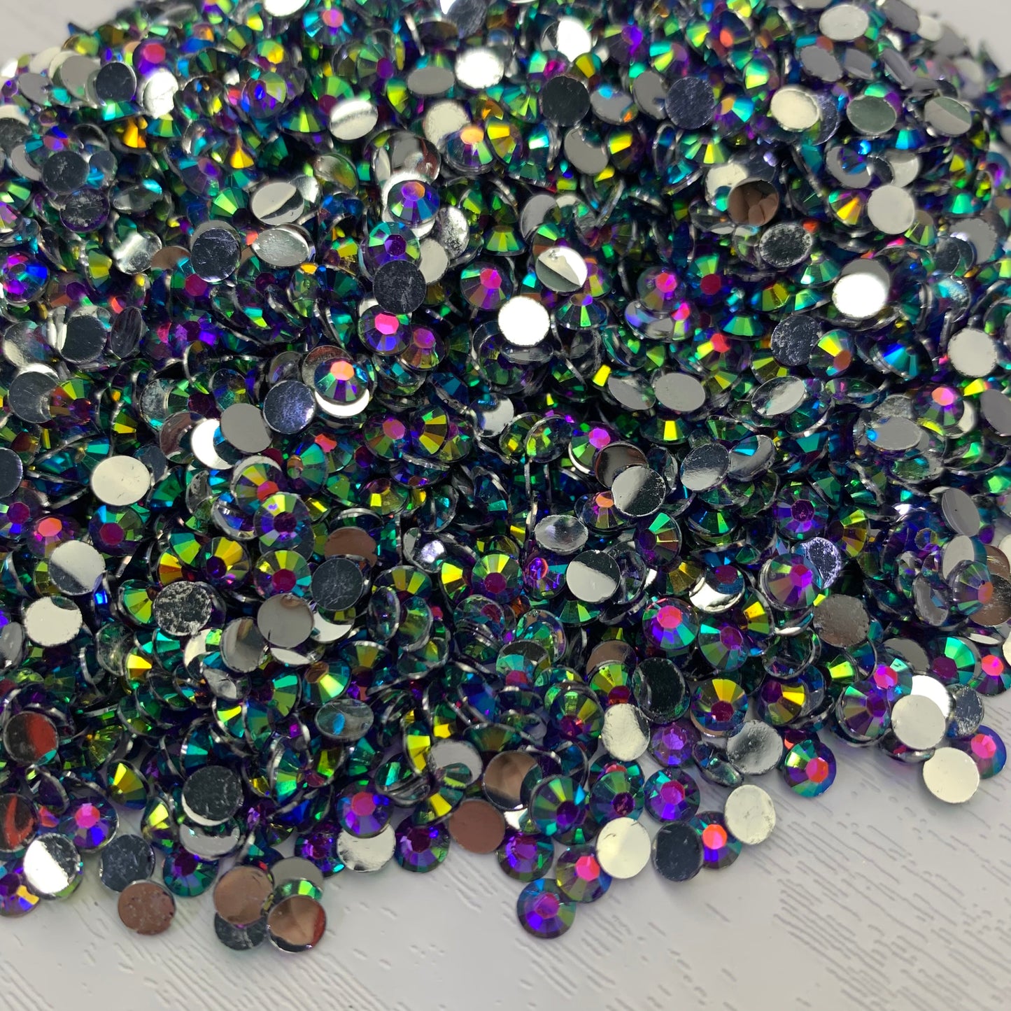 Dark Amethyst AB | Premium Silver Bottom Resin Rhinestones | Non Hotfix | 3mm, 4mm or 5mm | Flatback