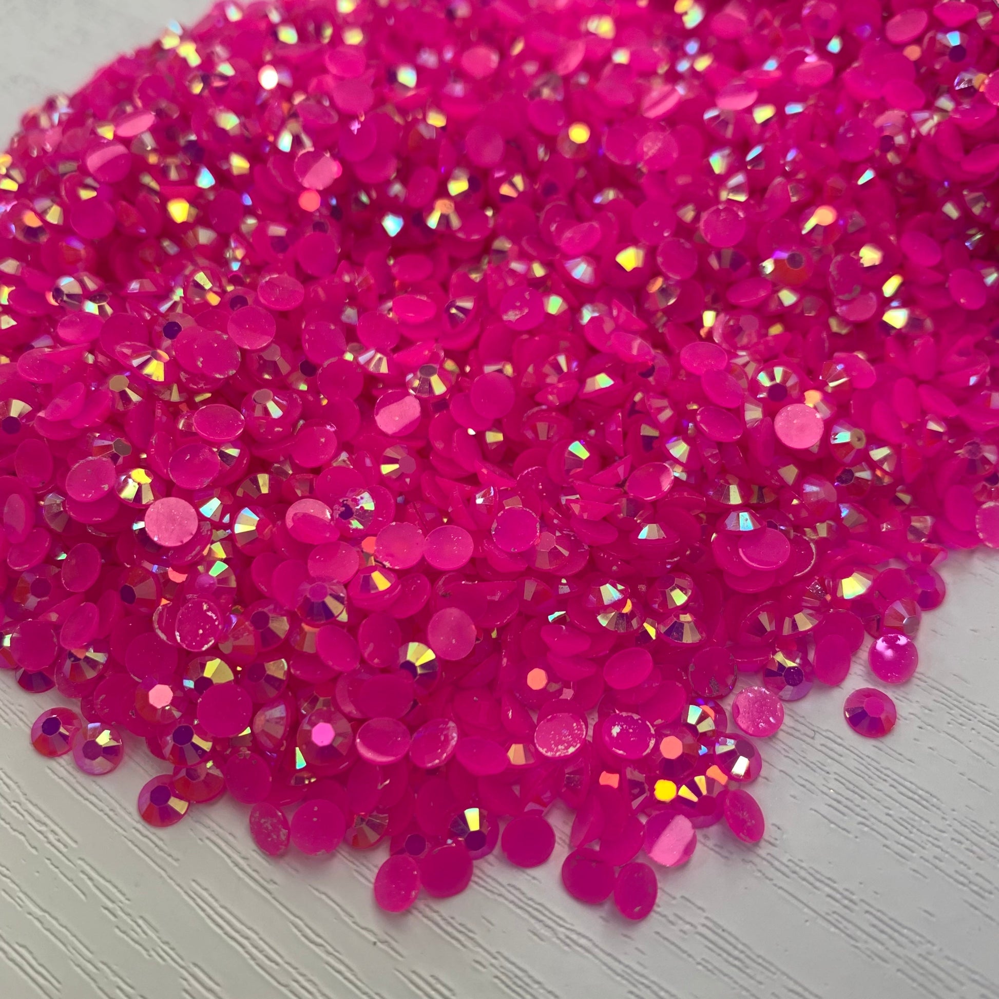 AB Hot Pink RHINESTONES 2mm, 3mm, 4mm, 5mm, 6mm, flat back, ss6, ss10,  ss16, ss20, ss30, bulk, embellishments, faceted, #1237