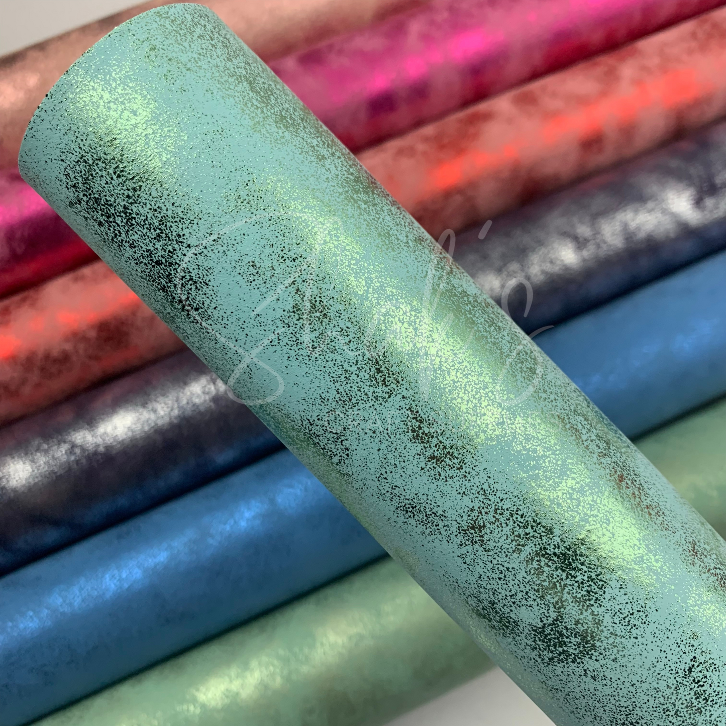 Distressed Shimmer Faux Leather Fabric