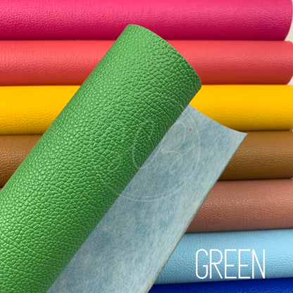 Solid Colors Thick Pebbled Lychee Grain Faux Leather Mini Roll
