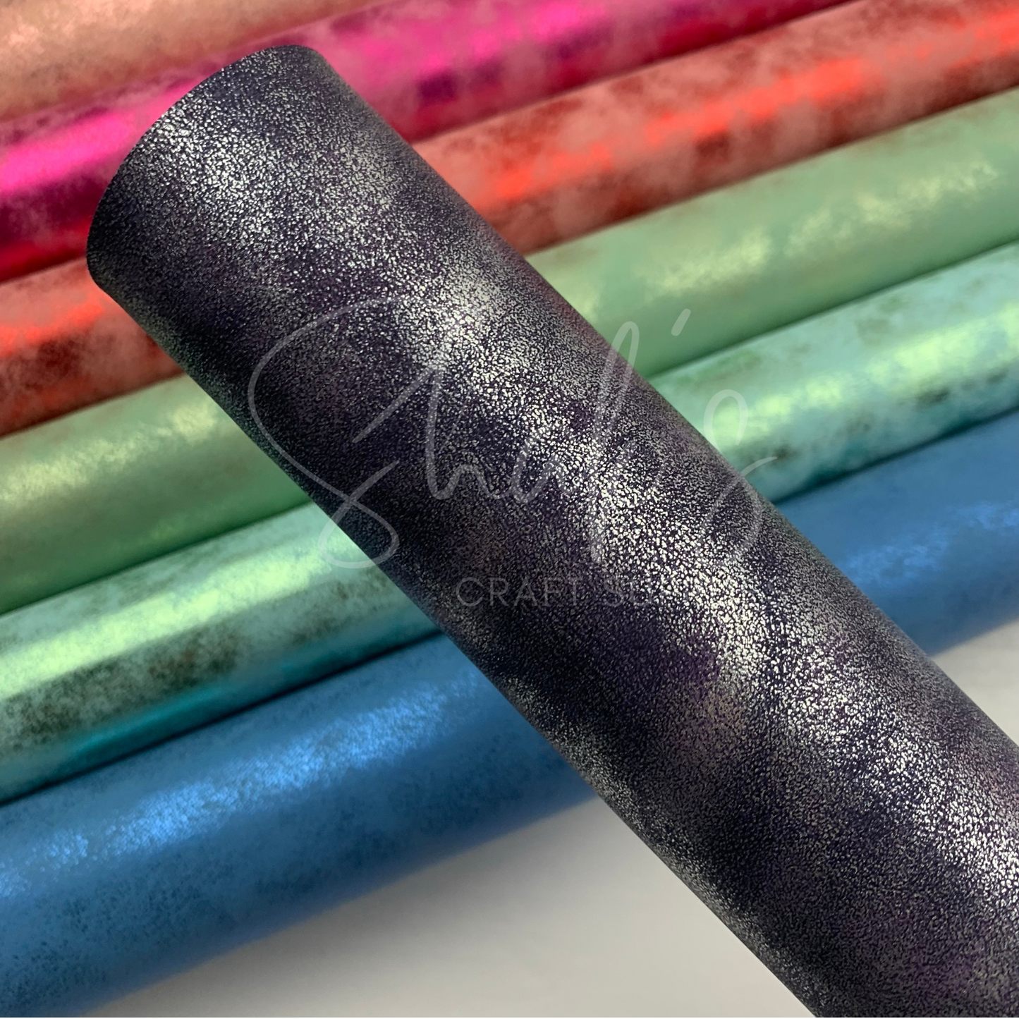 Distressed Shimmer Faux Leather Fabric