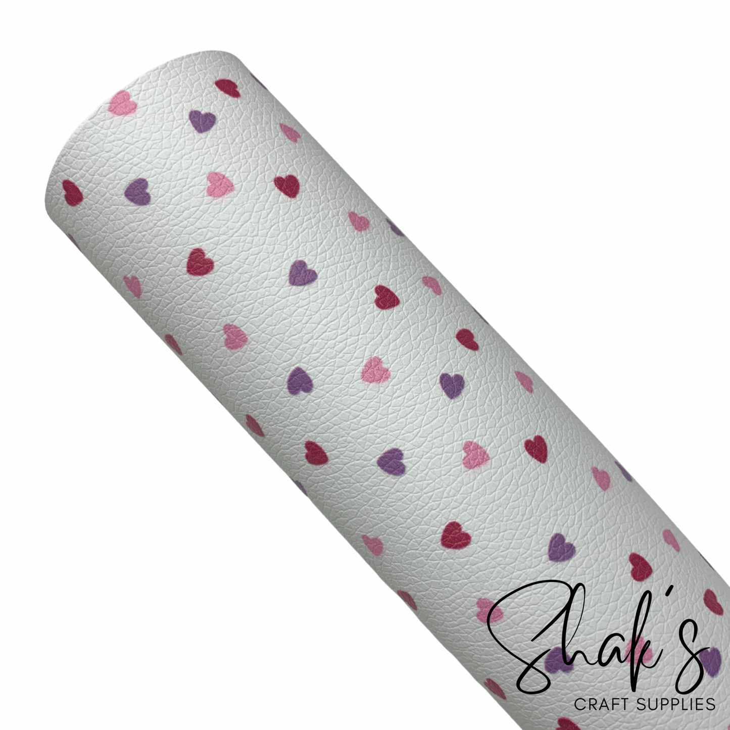 Sprinkled Hearts Pebbled Vegan Leather Sheet
