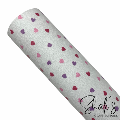 Sprinkled Hearts Pebbled Vegan Leather Sheet