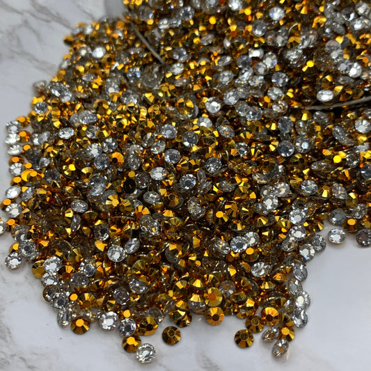 Autumn Gold | Premium Clear Jelly Resin Rhinestones | Non Hotfix | 3mm, 4mm or 5mm | Flatback