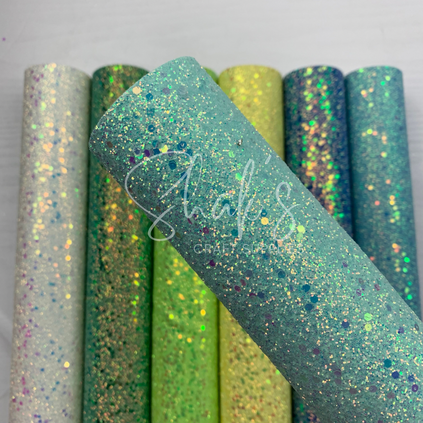 Iridescent Sequin Chunky Glitter Faux Leather