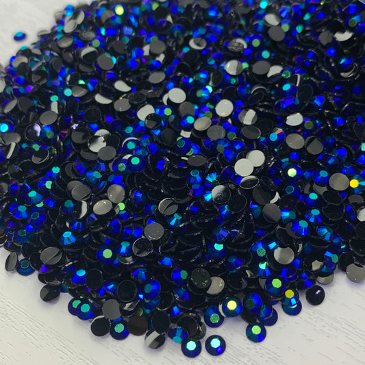Jet Base Purple Blue AB | Premium Jelly Resin Rhinestones | Non Hotfix | 3mm, 4mm or 5mm | Flatback