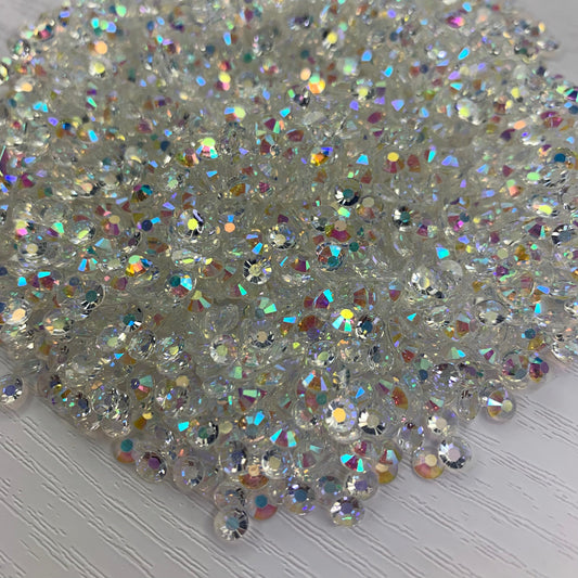 Clear AB | Transparent Resin Rhinestones | Non Hotfix | 3mm, 4mm or 5mm | Flatback