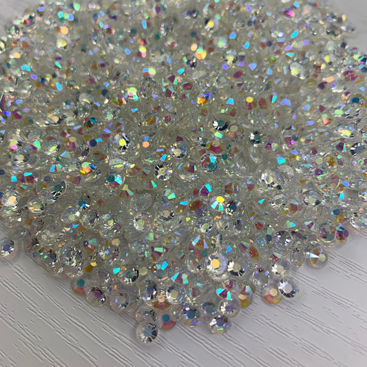 Oleeya Wholesale Flatback Silver bottom Resin Cтразы Non hotfix Rhinestones  in Big Package Glitter Crystals and