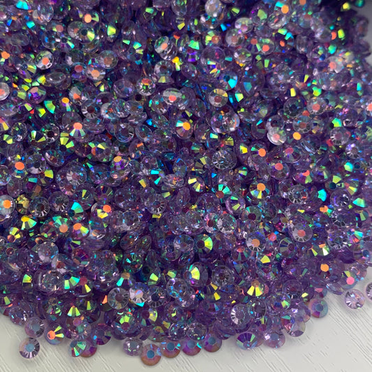 Clear Light Amethyst AB | Premium Jelly Resin Rhinestones | Non Hotfix | 3mm, 4mm or 5mm | Flatback